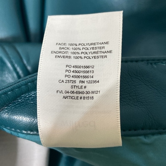 Women’s WILFRED Aritzia stretchy faux leather high waisted green pants size 2 - Picture 8 of 15